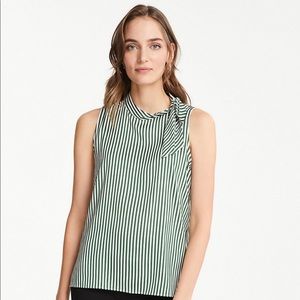 Striped Tie Neck Shell